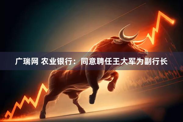 广瑞网 农业银行：同意聘任王大军为副行长
