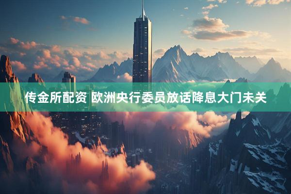 传金所配资 欧洲央行委员放话降息大门未关