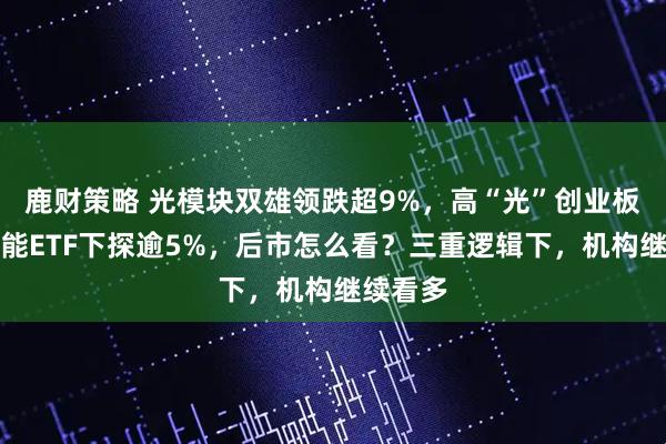 鹿财策略 光模块双雄领跌超9%，高“光”创业板人工智能ETF下探逾5%，后市怎么看？三重逻辑下，机构继续看多
